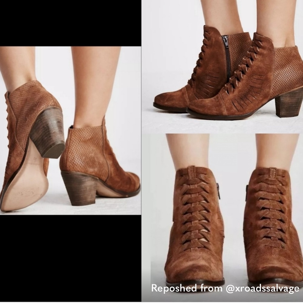 Free People Loveland Suede Brown Booties